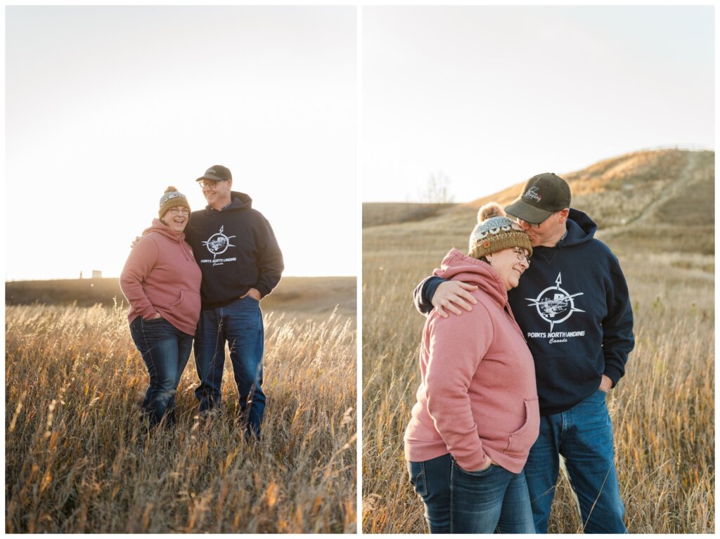 Sheldon & Amy - Wascana Trails - 02 - Couple in hoodies laugh together