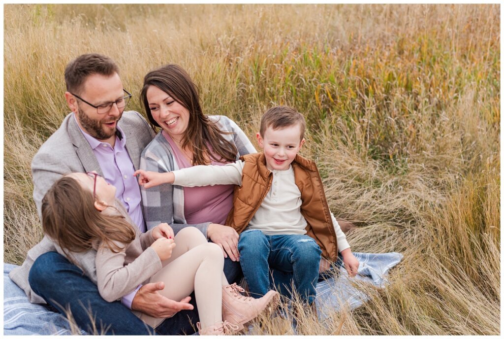 Zurowski Family - Wascana Trails - 07 - Family sits on blanket