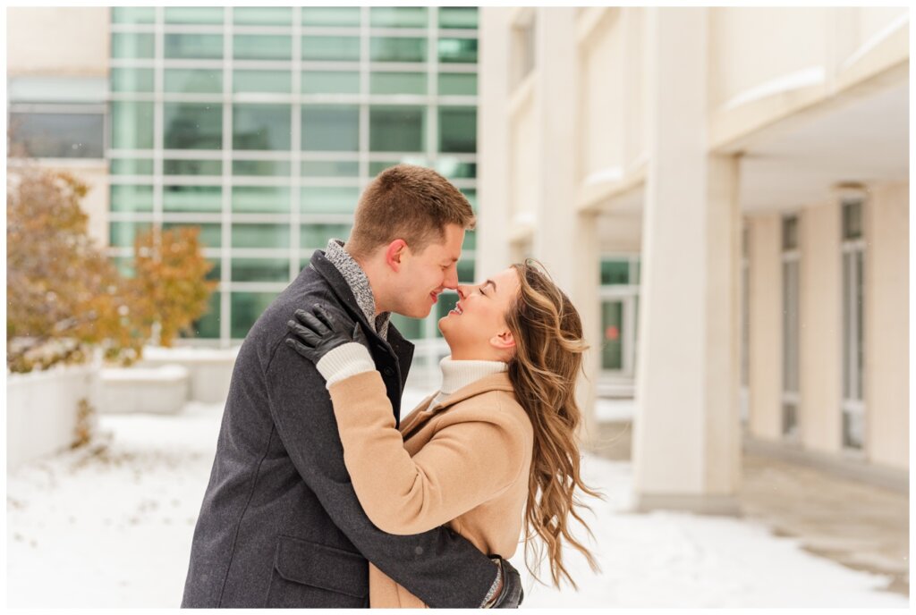 Michael & Briana - Engagement Session - 02 - UofR - Touching Noses