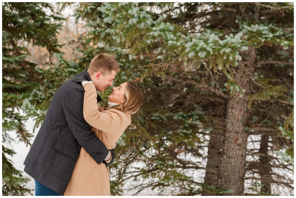 Michael & Briana - Engagement Session - 08 - UofR - Couple going in for a kiss