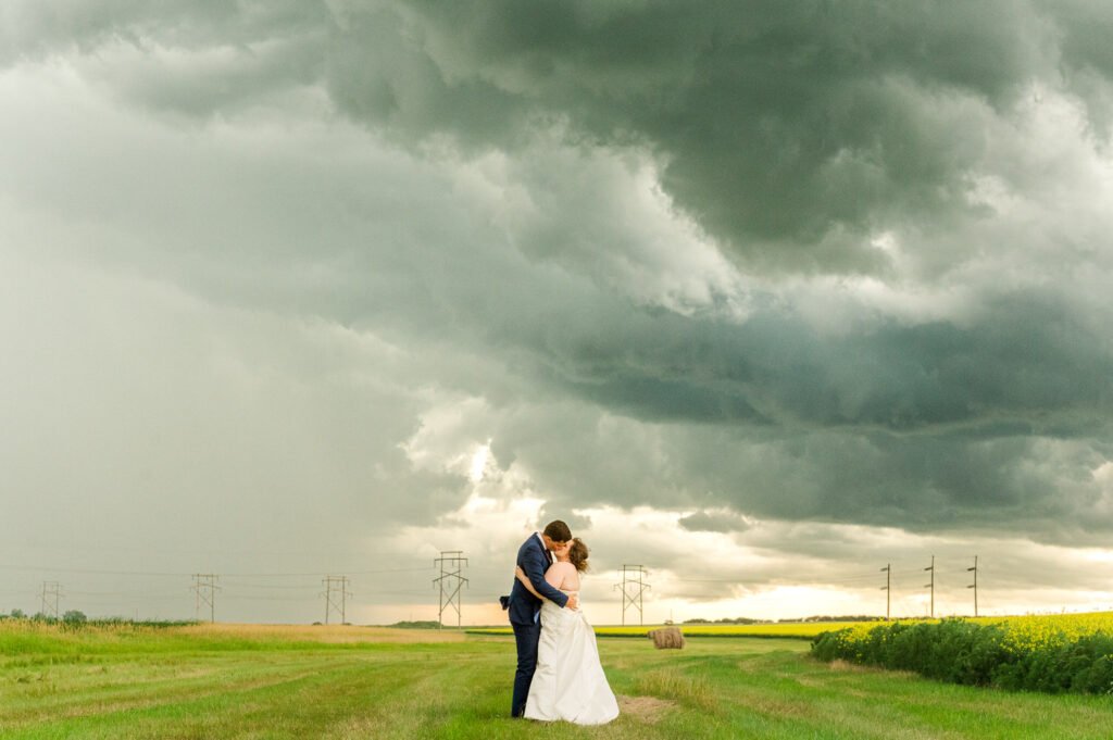 Prairie Landscape - Elopement Couple in Coming Storm