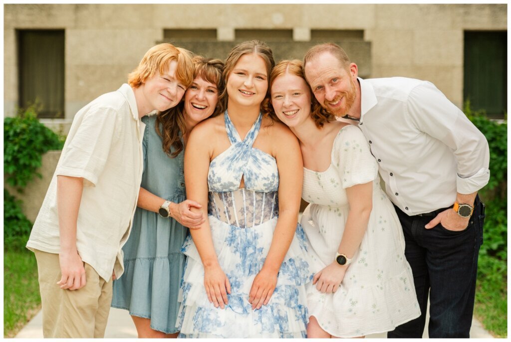 Isabelle Grad 2025 - Sask Legislative Building - 009 - Family in front of the Legislative Building