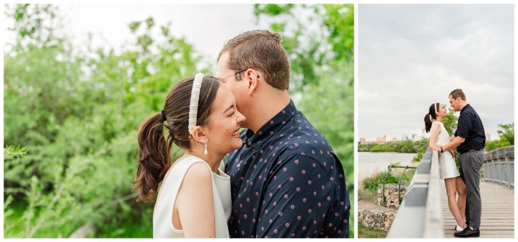 Skylar & Michaela- Regina Engagement - Wascana Park - 006 - Bride laughs at her husband to be