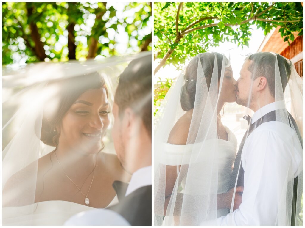 Derek & Danica - Regina Summer Wedding - 013 - Couple under veil