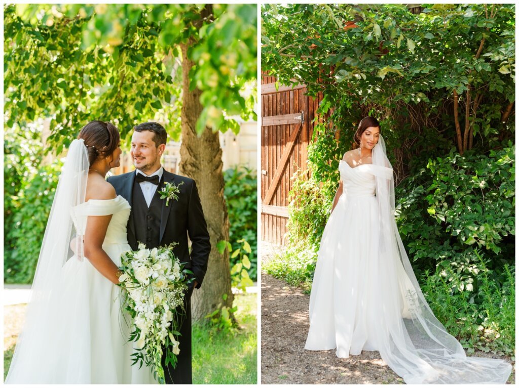 Derek & Danica - Regina Summer Wedding - 014 - Bride in chapel length veil