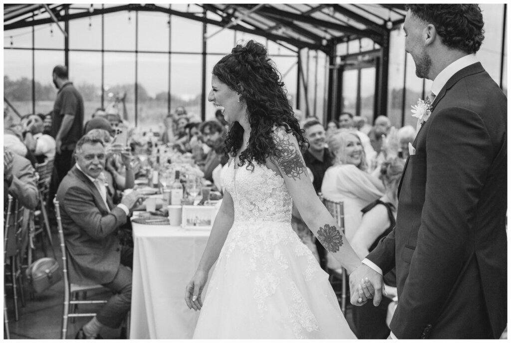 Blayde & Hanna - Regina Wedding Photographer - 021 - Grand Entrance into the wedding reception