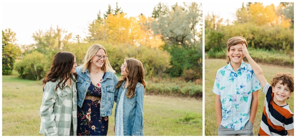 Dumont Family - Wascana Park - 003 - Mom laughs with daughters