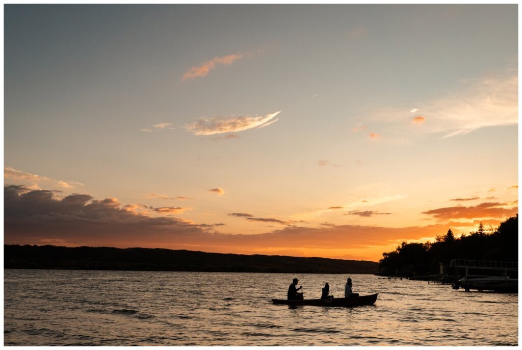 Korchinski Family - Qu'Appelle Valley- 010 - Family canoes at sunset