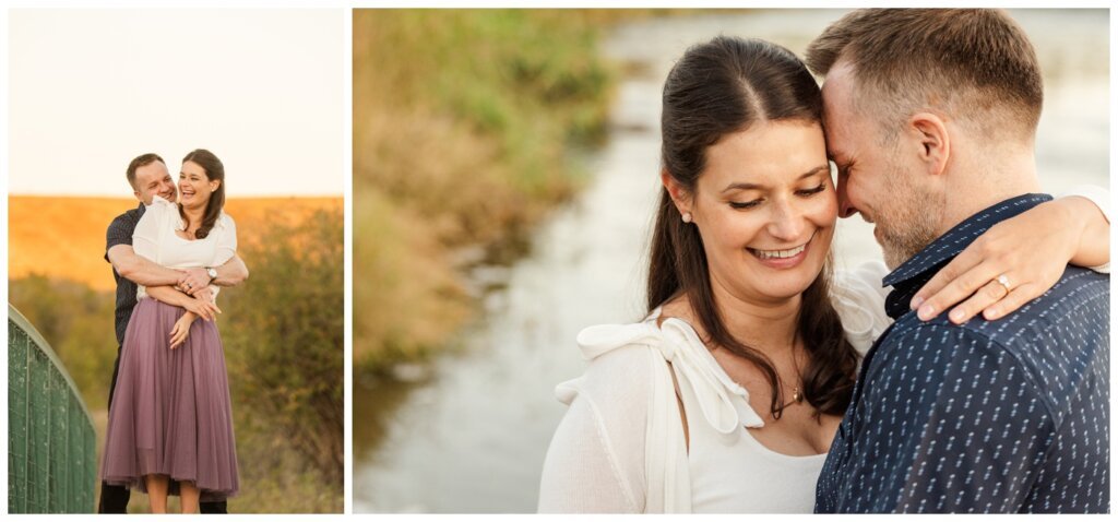 Bill & Lindsay - Regina Family Photographer - Wascana Trails - 007 - Husband sneaks up behind wife