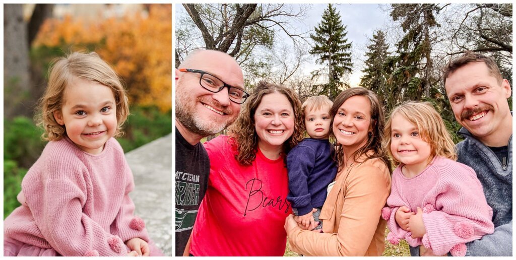 Filby Family - Wascana Park - 008 - Little girl sits on brick wall