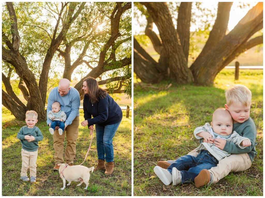 Munroe Family - Regina Family Photography - 002 - Little boy cuddles younger brother