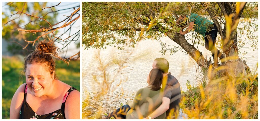 Behind the Scenes of CCP - Regina Wedding Photographer - 009 - Photographer climbs tree
